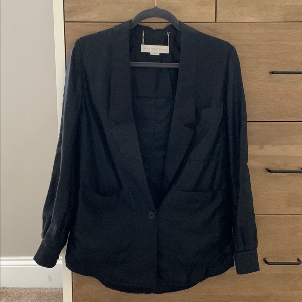 Stella McCartney black satin jacket blazer